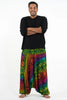 Plus Size Rainbow Elephant Drop Crotch Elephant Pants in Green