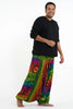 Plus Size Rainbow Elephant Drop Crotch Elephant Pants in Green