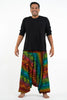 Plus Size Rainbow Elephant Drop Crotch Elephant Pants in Orange