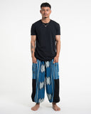 Wholesale Two Tone Thai Hill Tribe Fabric Unisex Cotton Pants in Blue - $14.00