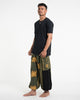 Two Tone Thai Hill Tribe Fabric Unisex Cotton Pants in Green