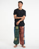 Two Tone Thai Hill Tribe Fabric Unisex Cotton Pants in Multi