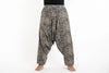 Plus Size Unisex Hill Tribe Paisley Print Harem Pants in Black