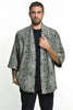 Unisex Paisley Print Cotton Kimono Cardigan in Black