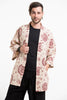 Unisex Ohm Print Cotton Kimono Cardigan in Cream
