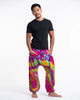 Unisex Tie Dye Cotton Harem Pants in Pink