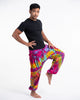 Unisex Tie Dye Cotton Harem Pants in Pink