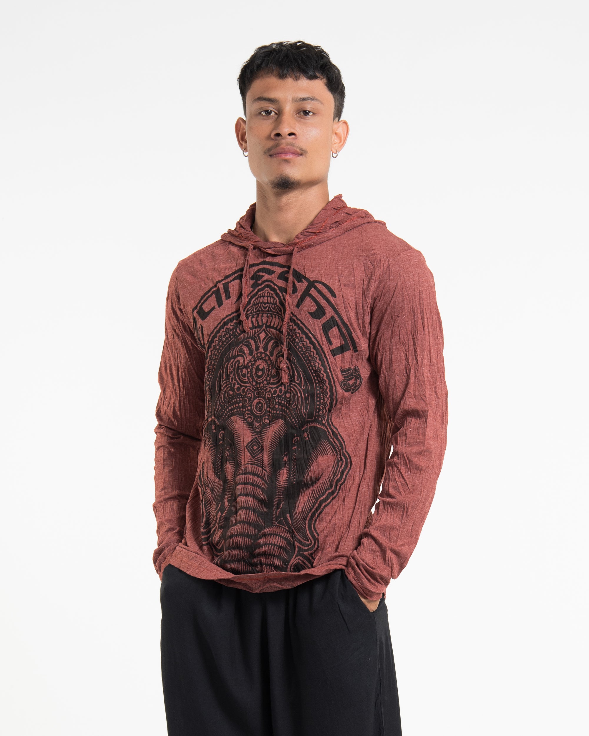 Sure Design Unisex Majestic Ganesha Hoodie Brick