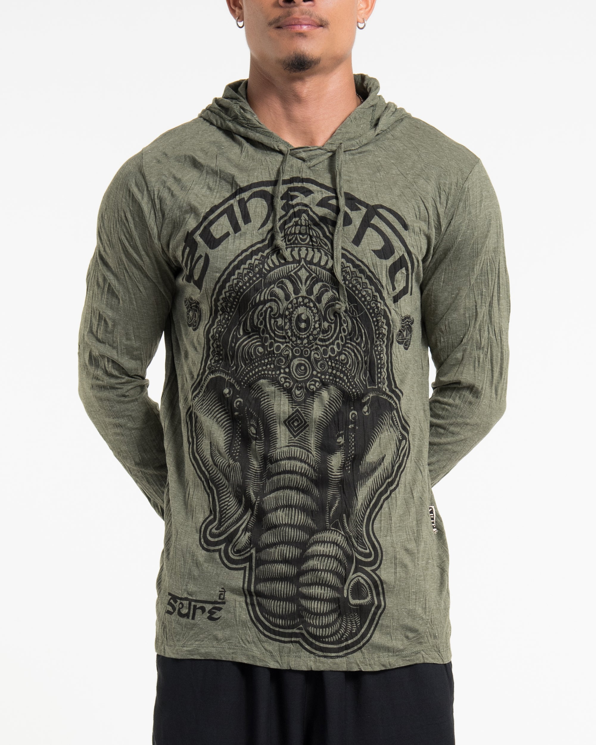 Sure Design Unisex Majestic Ganesha Hoodie Green