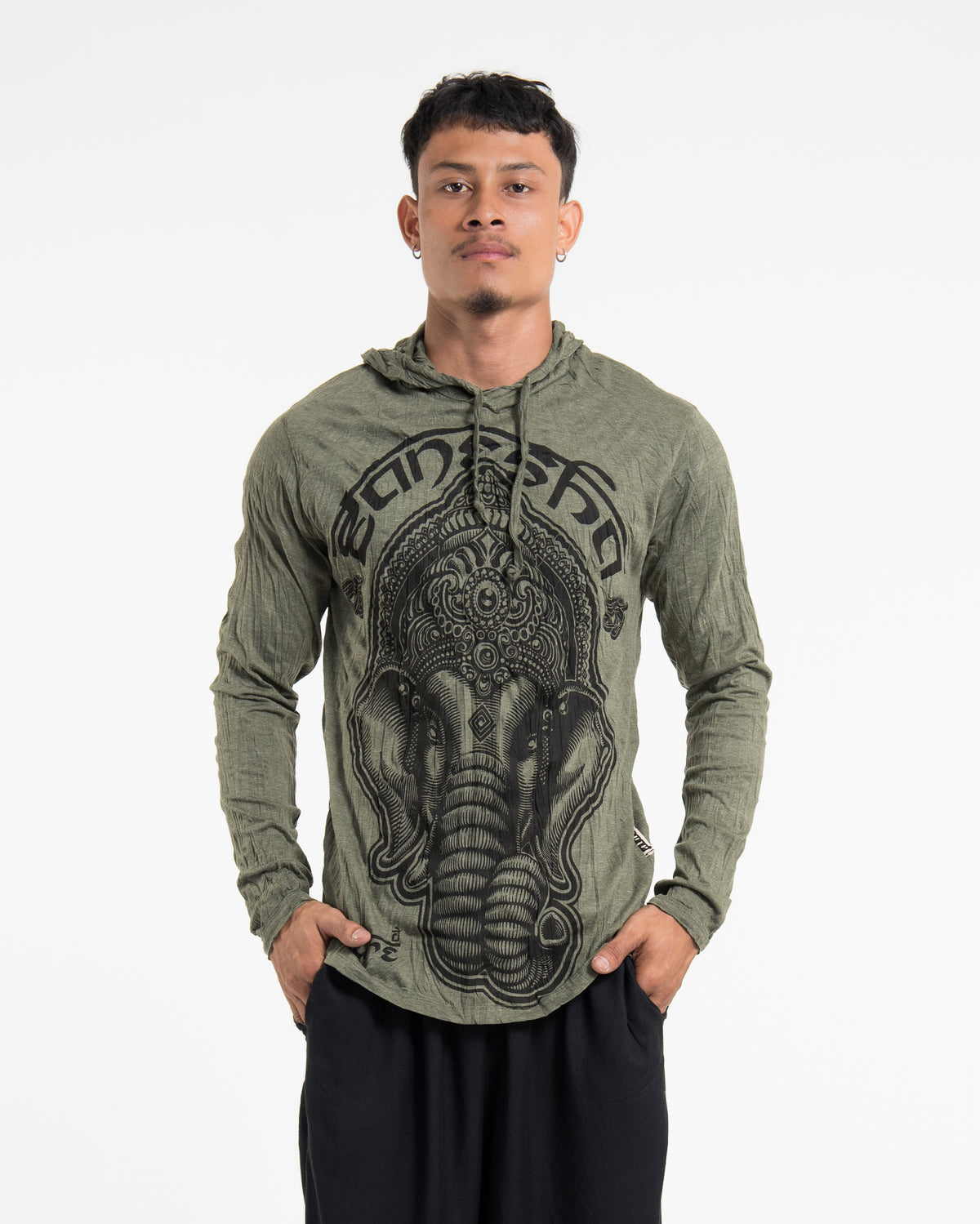 Sure Design Unisex Majestic Ganesha Hoodie Green