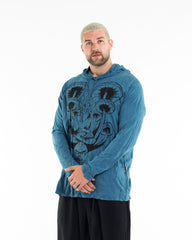 Sure Design Unisex Spiritual Shroom Cat Hoodie Denim Blue