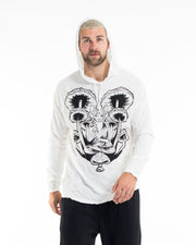 Sure Design Unisex Spiritual Shroom Cat Hoodie White