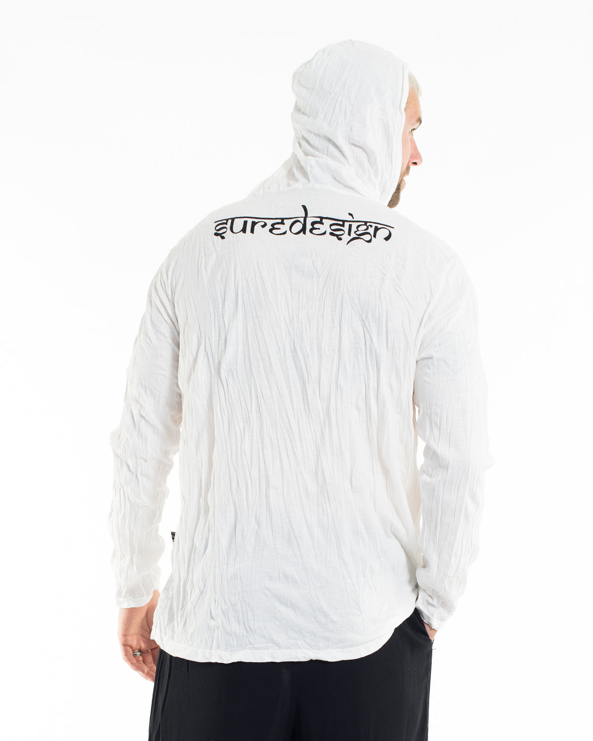 Sure Design Unisex Spiritual Shroom Cat Hoodie White