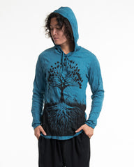 Sure Design Unisex Tree of Life Hoodie Denim Blue