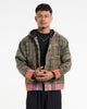 Light Hooded Button Hand-Woven Cotton Embroidered Jacket in Green