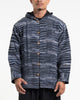 Light Hooded Button Hand-Woven Cotton Jacket in Navy