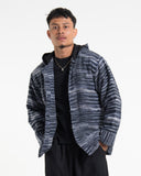 Wholesale Light Hooded Button Hand-Woven Cotton Jacket in Navy - $28.00