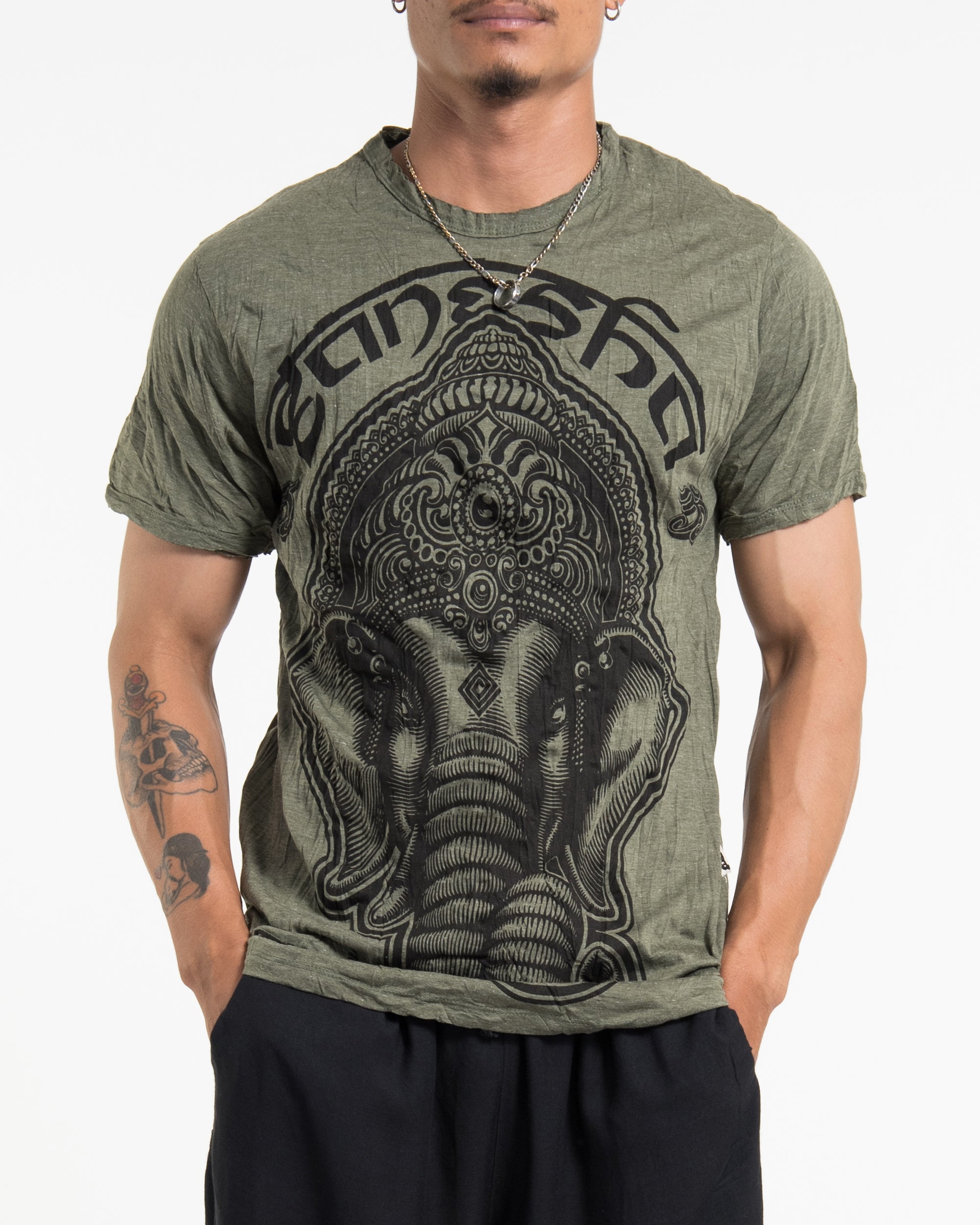 Sure Design Men's Majestic Ganesha T-Shirt Green