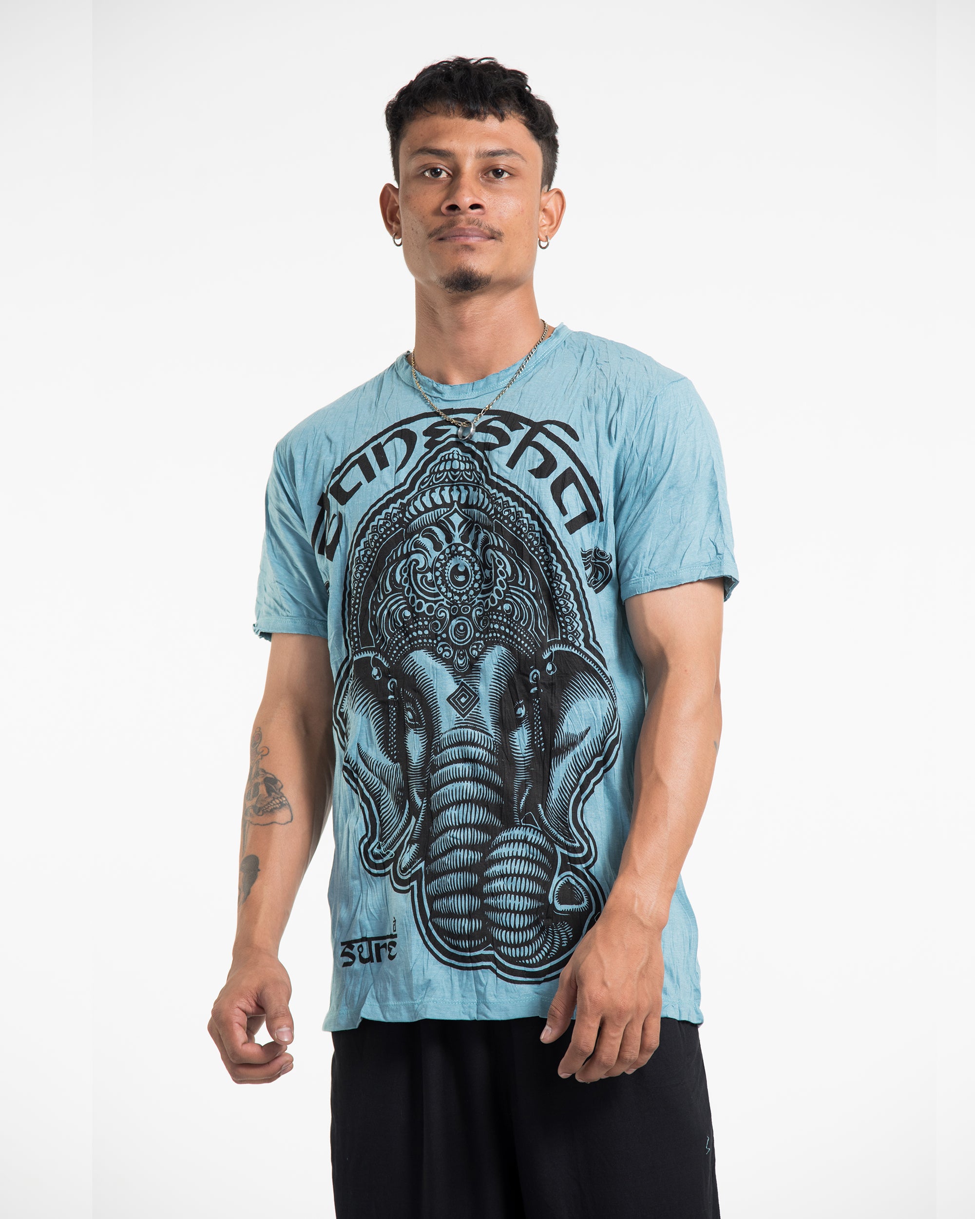 Sure Design Men's Majestic Ganesha T-Shirt Turquoise