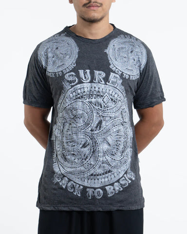 Sure Design Men's Big Ohm T-Shirt Silver on Black
