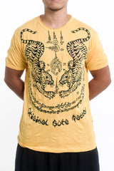 Sure Design Men's Thai Tattoo T-Shirt Yellow