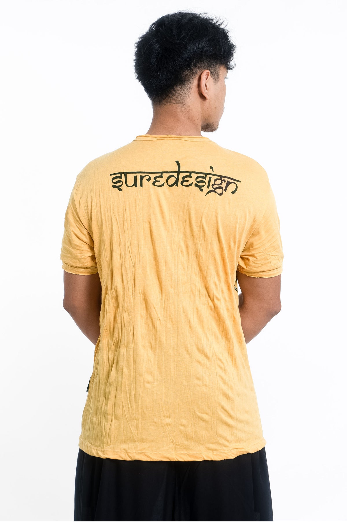 Sure Design Men's Thai Tattoo T-Shirt Yellow