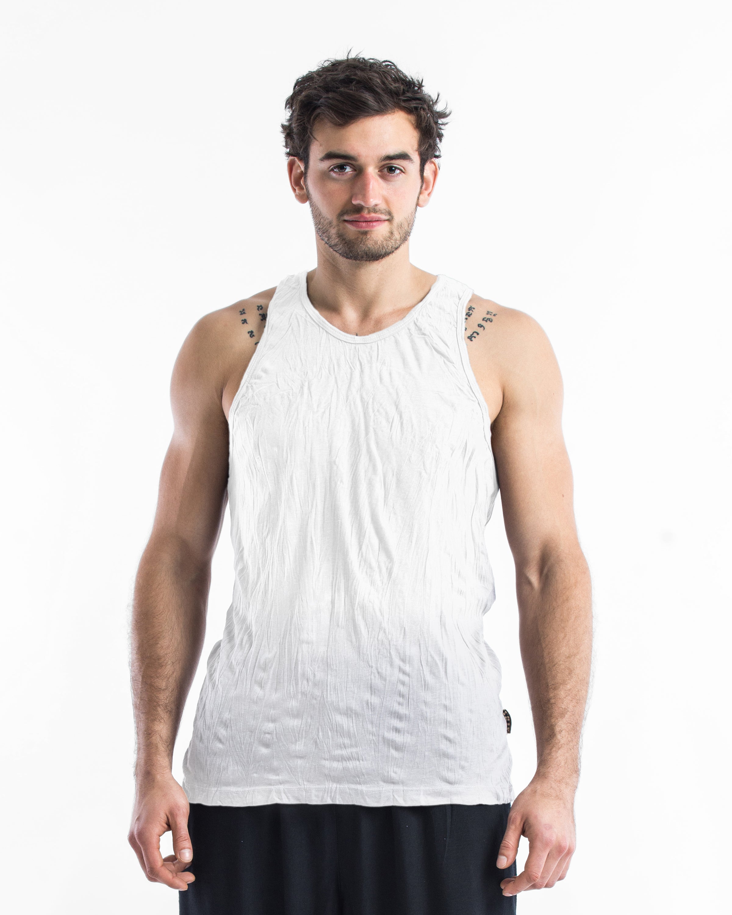 Sure Design Men's Solid Color Tank Top in White