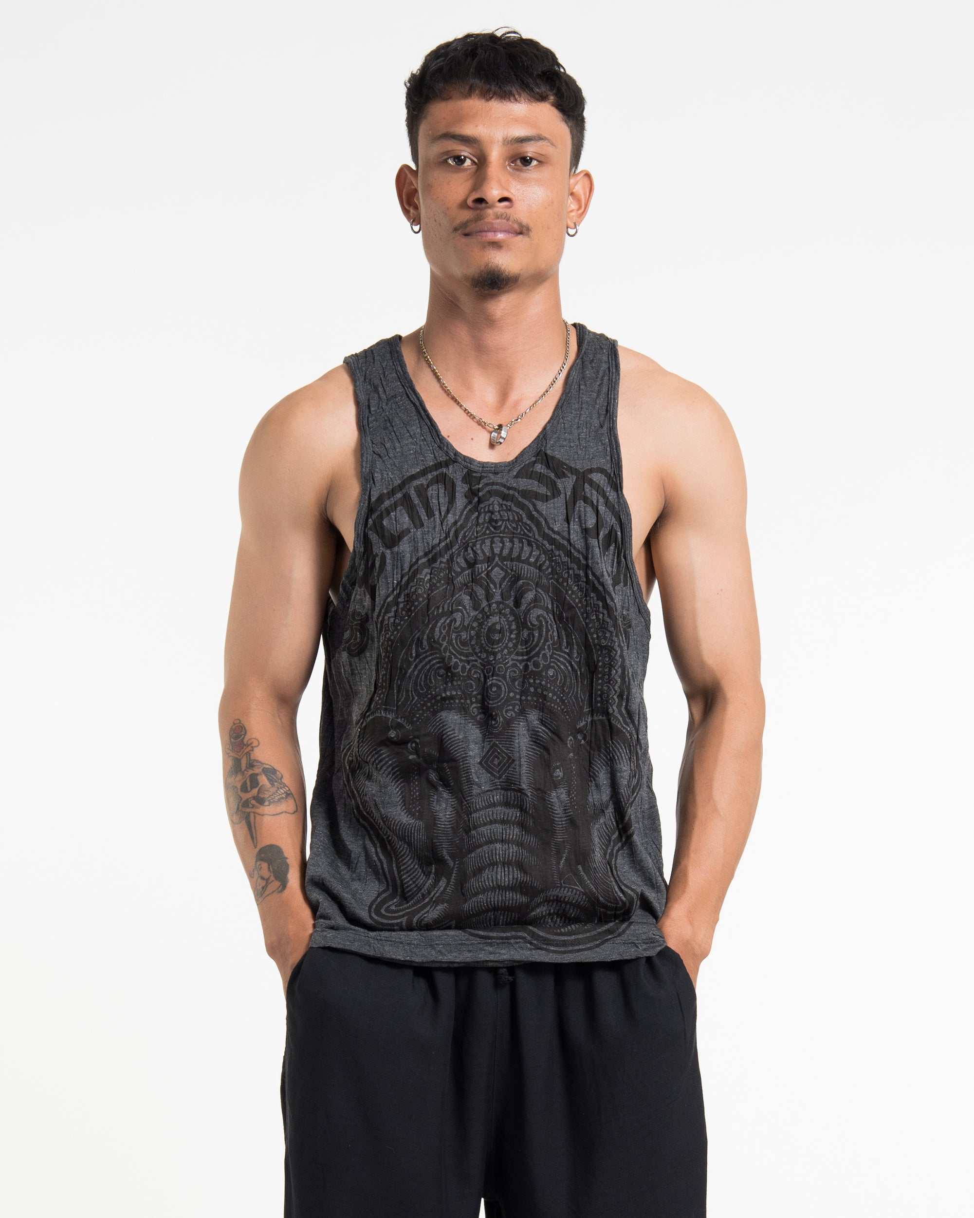 Sure Design Men's Majestic Ganesha Tank Top in Black