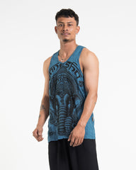 Sure Design Men's Majestic Ganesha Tank Top in Denim Blue