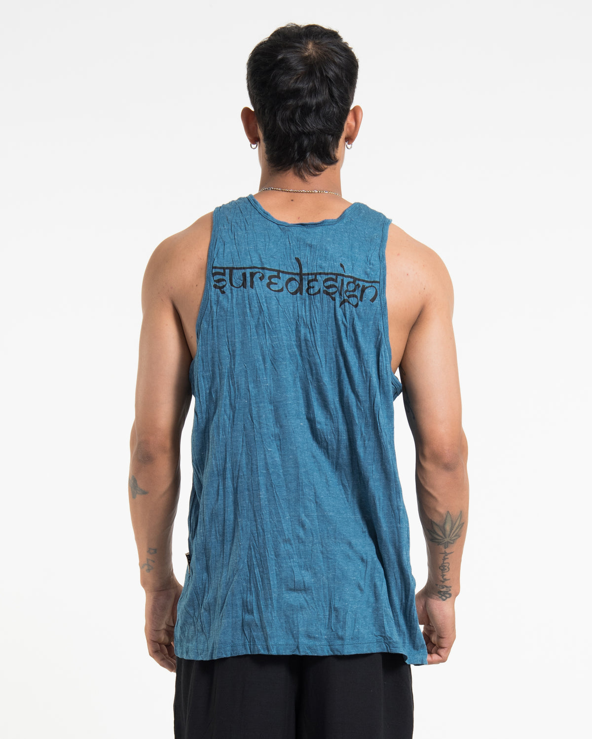 Sure Design Men's Majestic Ganesha Tank Top in Denim Blue