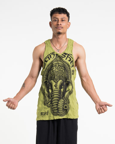 Sure Design Men's Majestic Ganesha Tank Top in Lime