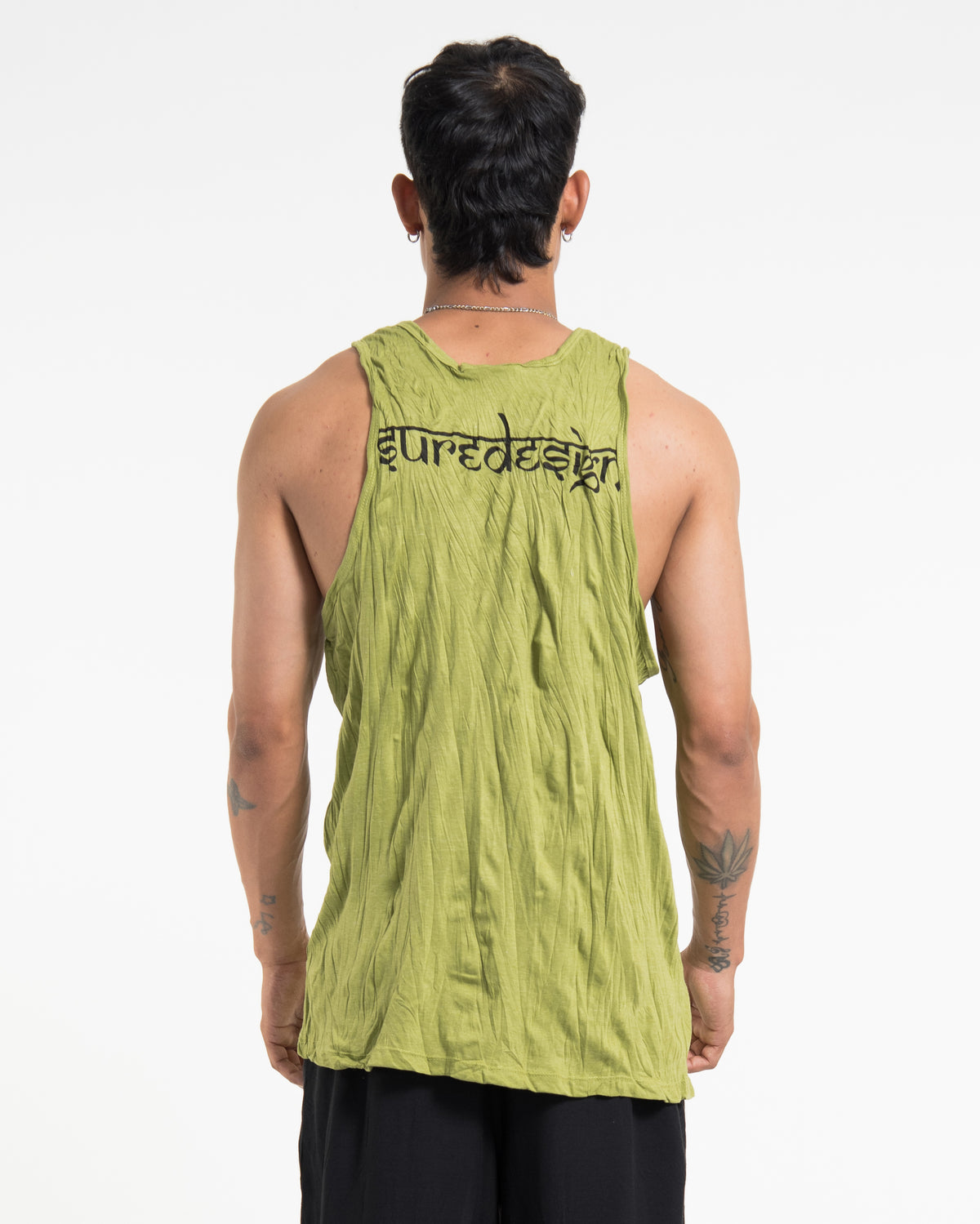 Sure Design Men's Majestic Ganesha Tank Top in Lime