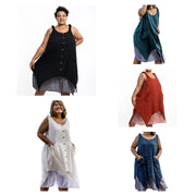 Assorted set of 5 Plus Size Crinkled Hill Tribe Cotton Tank Dress