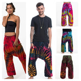 Wholesale Assorted Set of 5 Unisex Tie Dye Thai Cotton Low Cut Harem Pants - $80.00