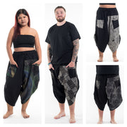 Assorted set of 5 Plus Size Two Tone Three Quarter Pants in Black