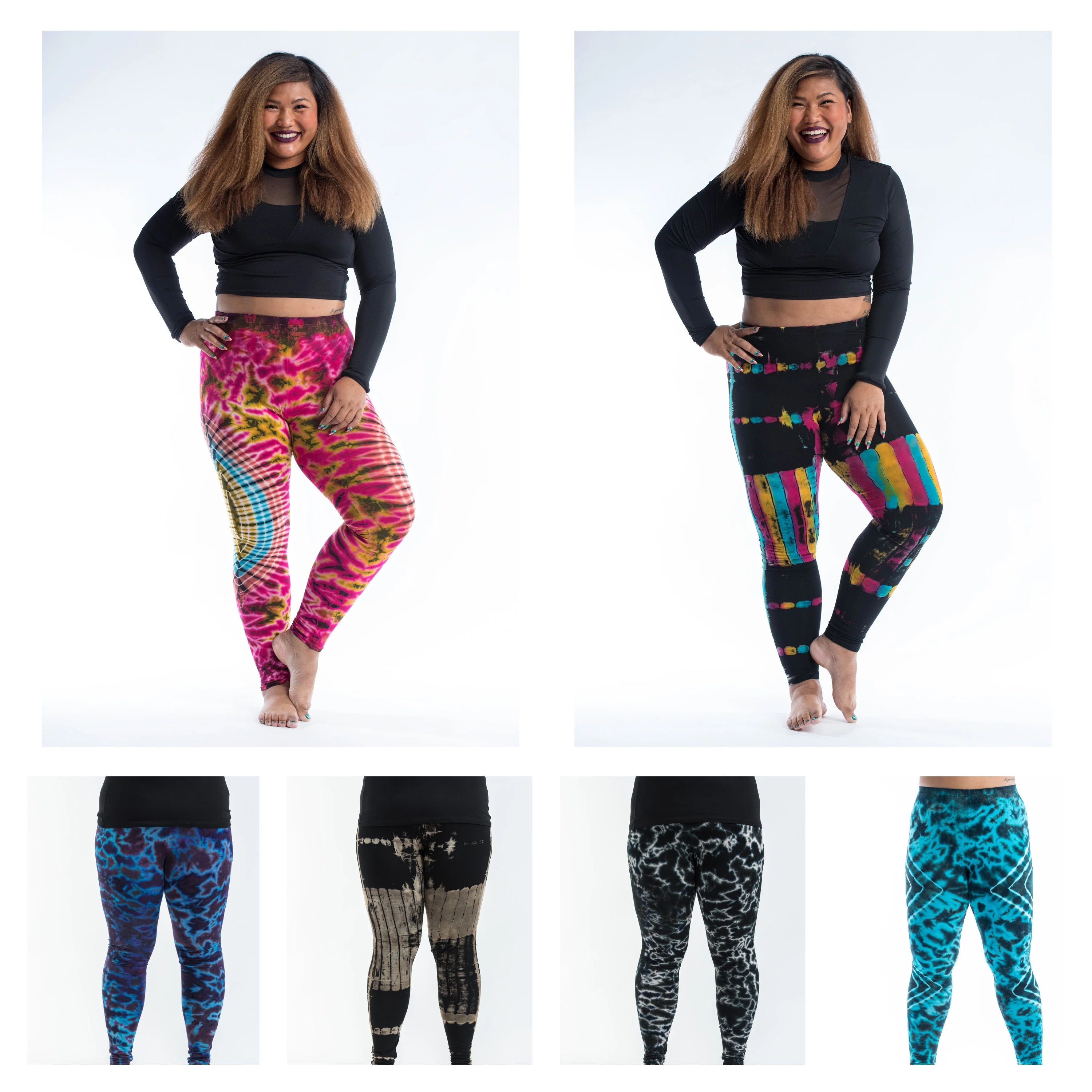 Assorted set of 5 PLUS SIZE Tie dye Leggings