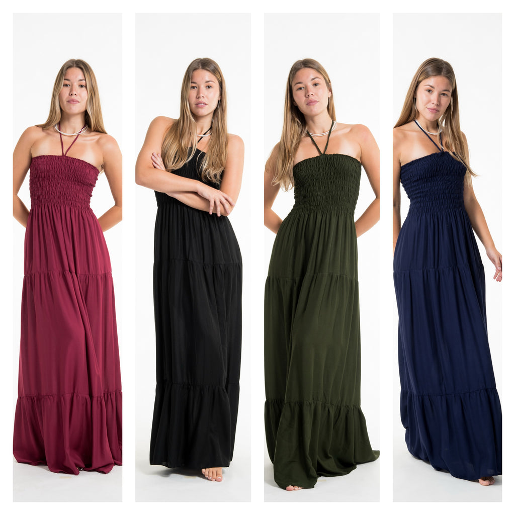 Solid colour maxi dresses hotsell