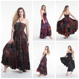 Wholesale Assorted set of 3 Upcycled Patchwork Multi Printed Rayon Maxi Dress - $45.00