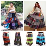 Assorted set of 3 Plus Size Patchwork Long Skirt