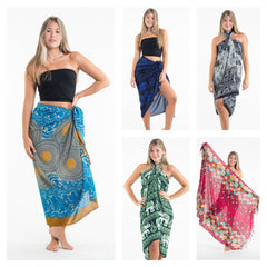 Assorted set of 5 New Super Soft Printed Fabric Towel Beachwear Skirt