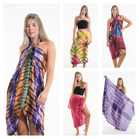 Assorted set of 5 New Hand Made Super Soft Tie Dye Fabric Towel Beachwear Skirt