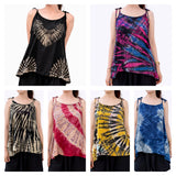 Wholesale Assorted Set of 5 Boho Thai Tie-Dye Swing Tank Top - $27.75