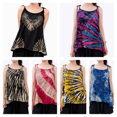 Assorted Set of 5 Boho Thai Tie-Dye Swing Tank Top