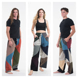Wholesale Assorted Set of 5 Unisex Cotton Patchwork Drawstring Pants - $50.00