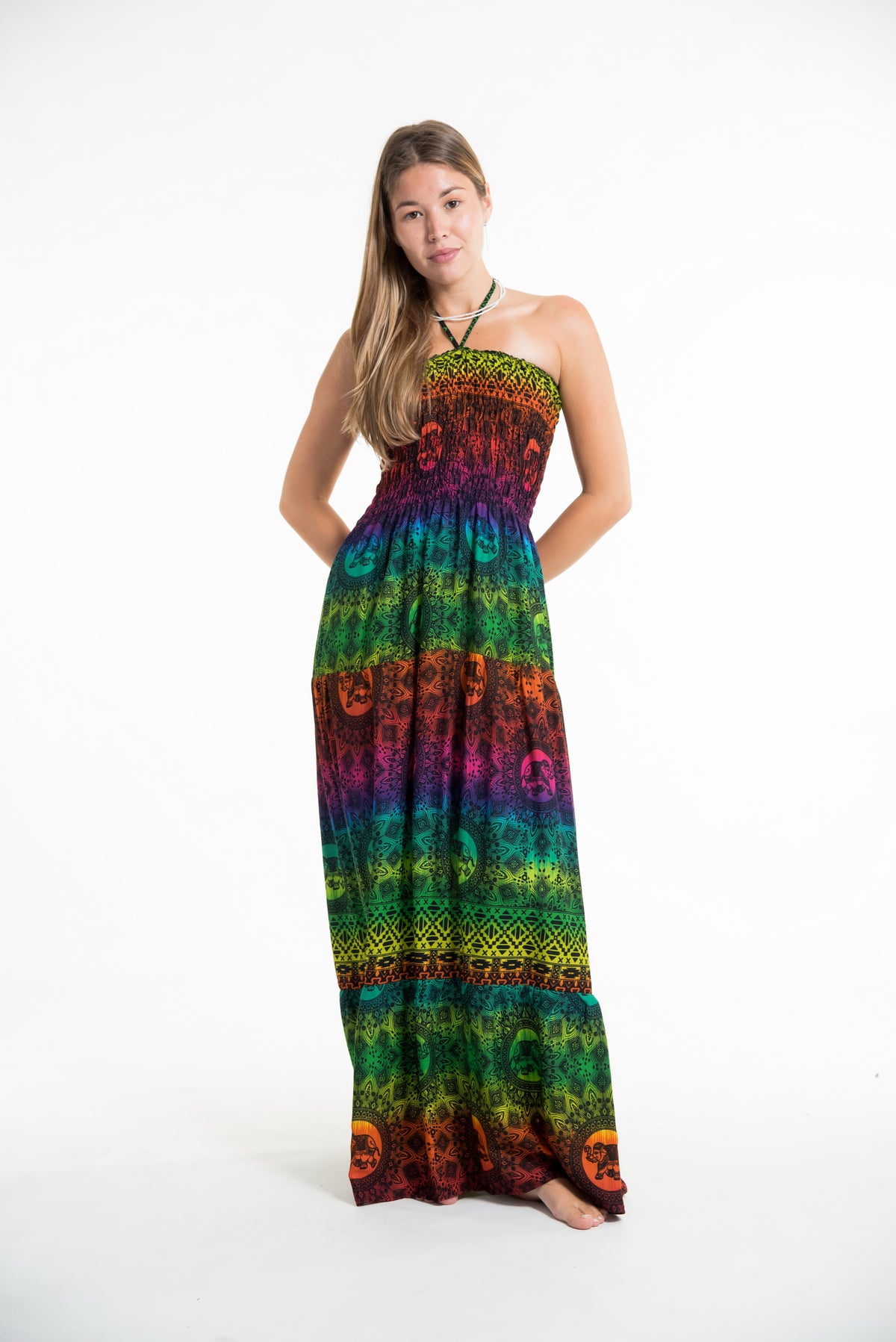 Assorted set of 5 Smocked Maxi Dresses