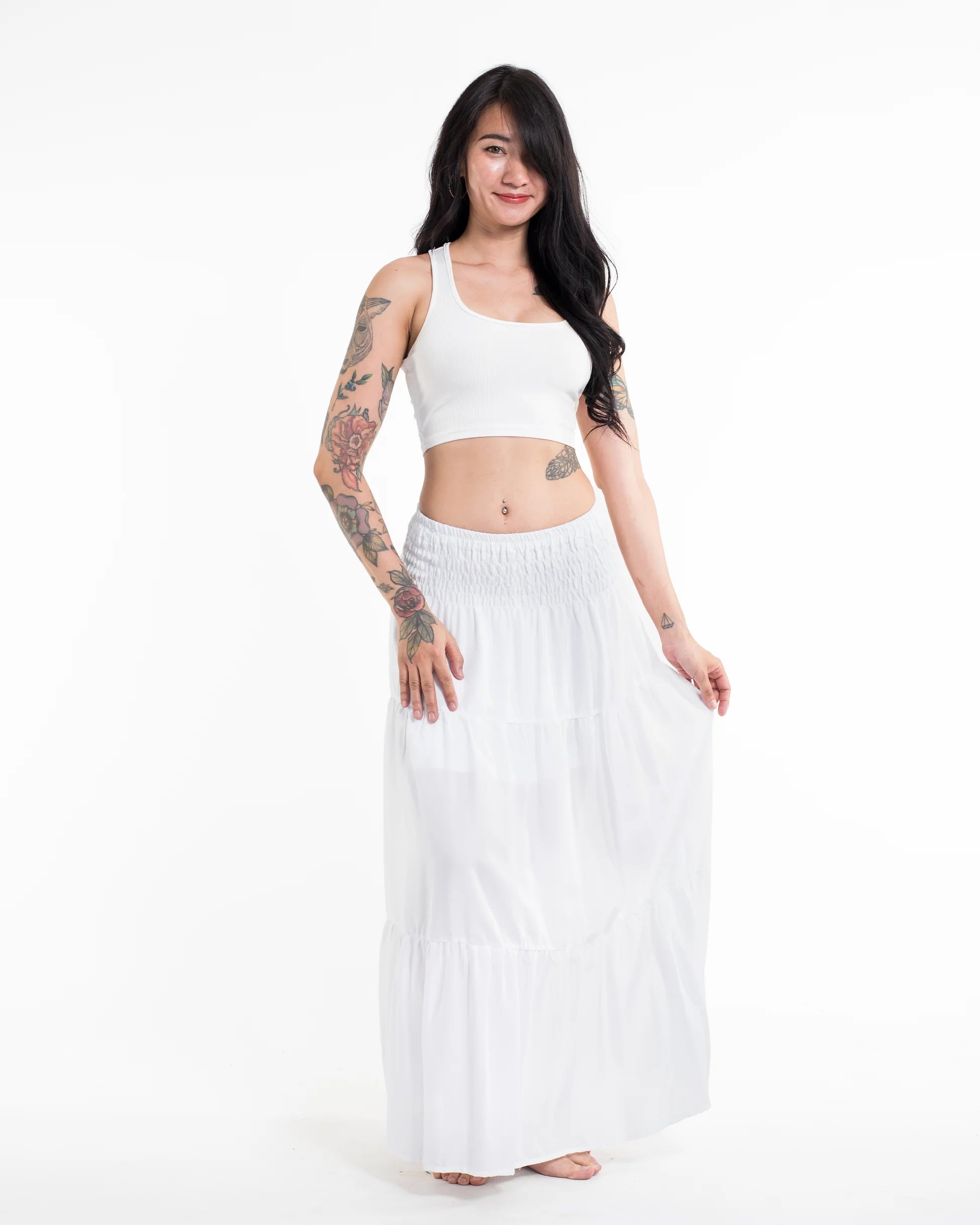 Assorted set of 5 Solid Color Midi Skirt