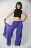 Wholesale Women's Thai Harem Double Layers Palazzo Pants in Solid Purple - $10.20