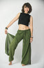 Women's Thai Harem Double Layers Palazzo Pants in Solid Green
