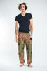 Geometric Mandalas Unisex Harem Pants in Olive