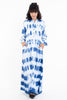 Tie Dye Long Sleeve Maxi Dress in Blue